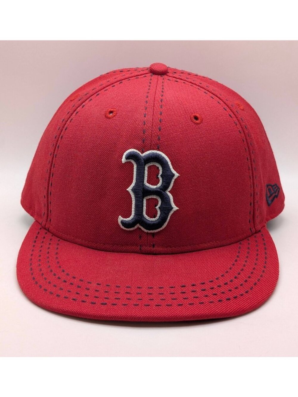Boston Red Sox New Era MLB Baseball 59FIFTY Fitted Hat Size 7 3/4 Thick Stitch - Picture 2 of 6